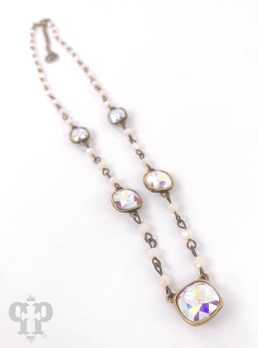 Bead and crystal necklace AB