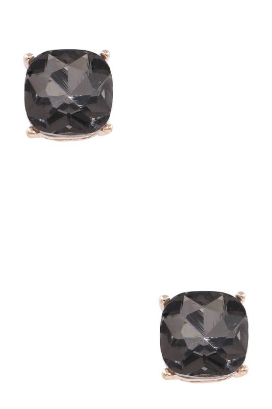 Black Glass Jewel Earrings