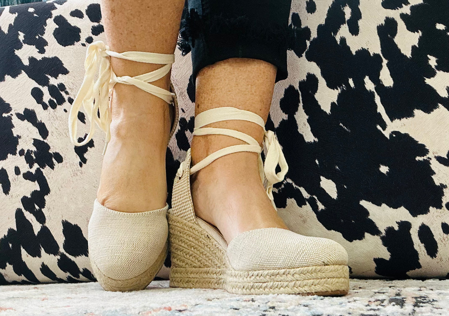 Espadrille lace up Wedges