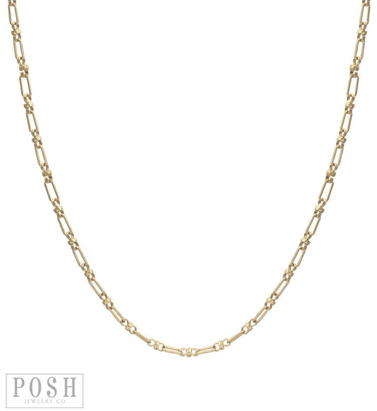Cross tie chain necklace Gold